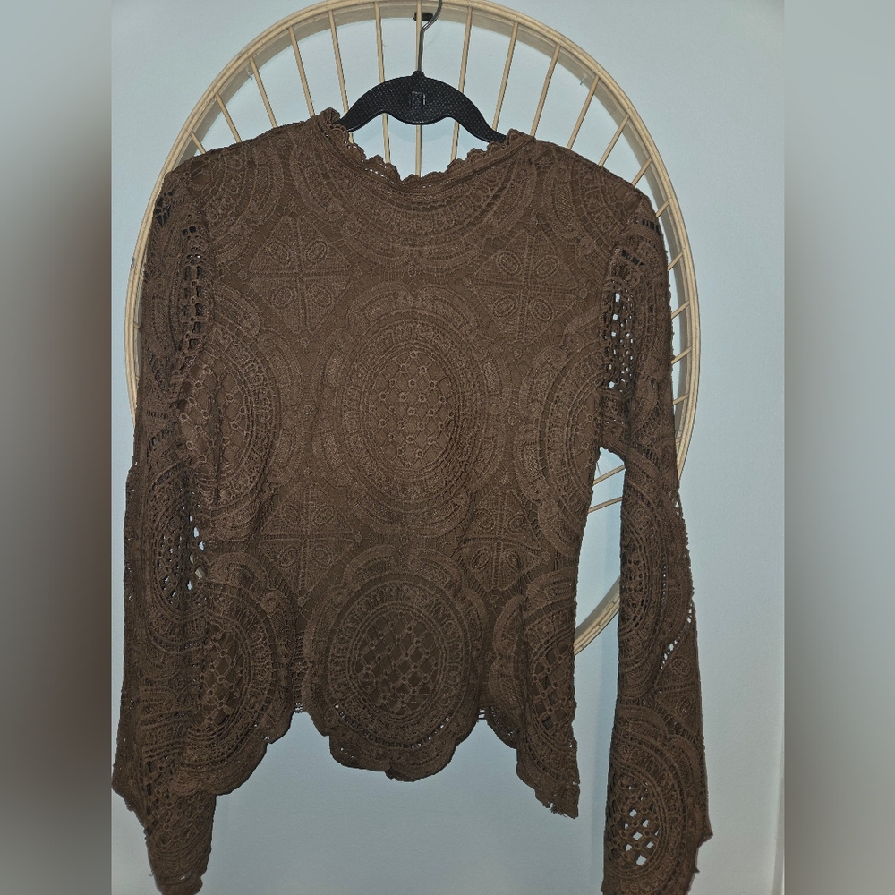 Ultra Pink Chocolate Lace Blouse